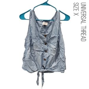 Denim tie crop top, Universal Thread, size X